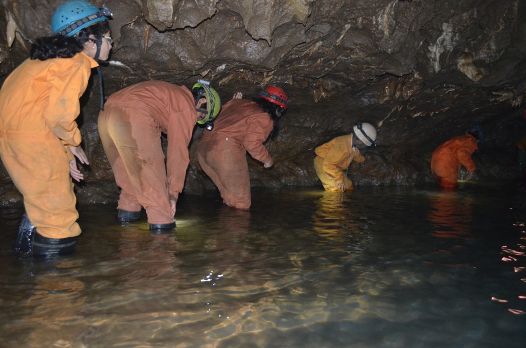 wading water underground cave, Krem Mawmluh, Cherrapunji