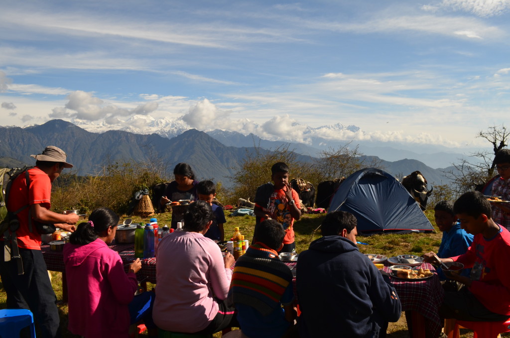 Breakfast with a top tier view of the mountains at Jorebotey