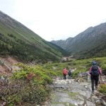 Walking in a glaciated valley
