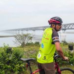 Vistas of the Bogibeel bridge at the start of East Arunachal cycling tour