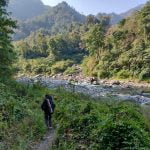 Walking past Kamlang river