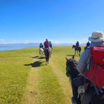Horseback riding at Song Kul lake in Kyrgyzstan
