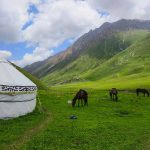 Typical Tian Shan landscapes in Kyrgyzstan
