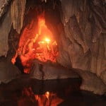 wet cave passage in Meghalaya