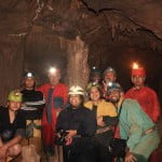 group picture in meghalaya cave